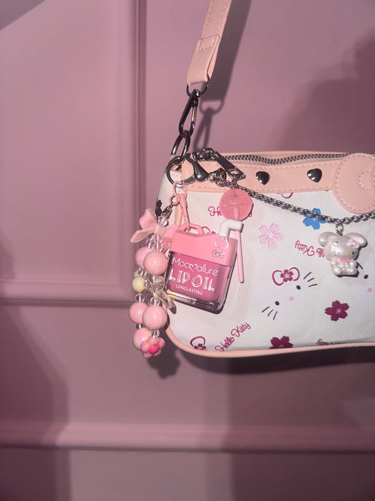 Sweet Kitty Mini Bag - borsa Y2K con charm & lip oil
