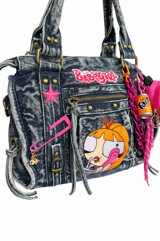 Borsa Denim Essential - Lolly Blossom