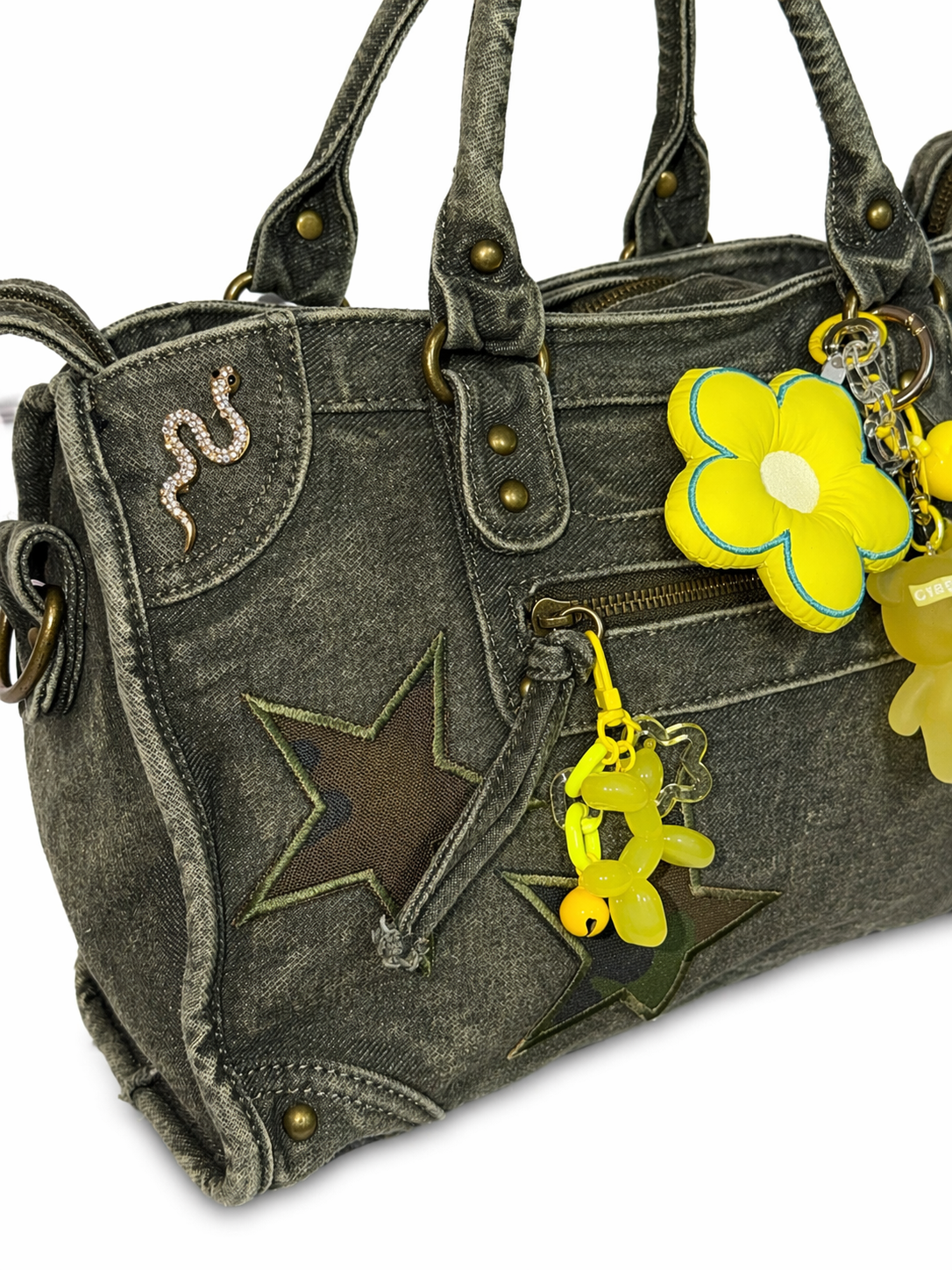 Borsa City Denim - Neon Teddy