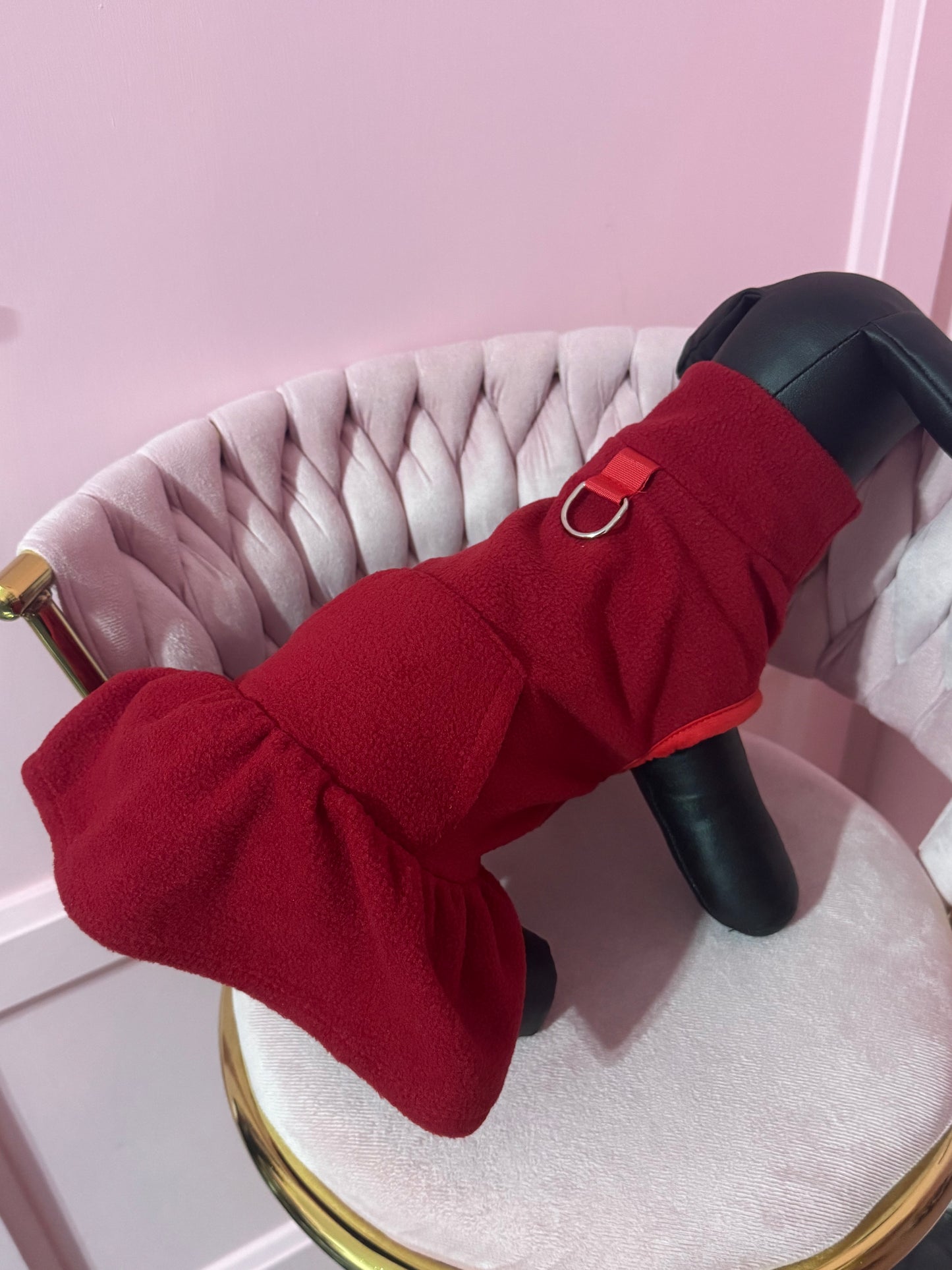 Cappottino rosso caldo per cane
