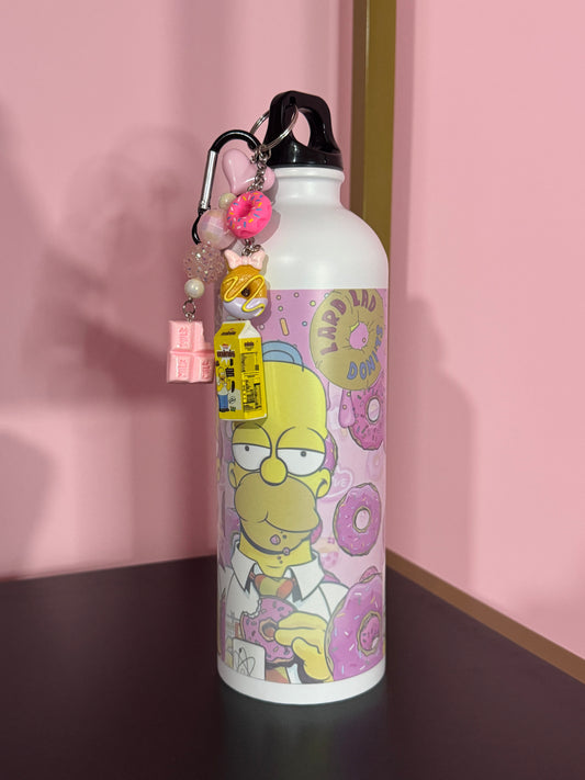 Borraccia con coperchio e ciondoli, 750 ml acciaio inossidabile, ideale per la scuola e i viaggi, regalo adorabile