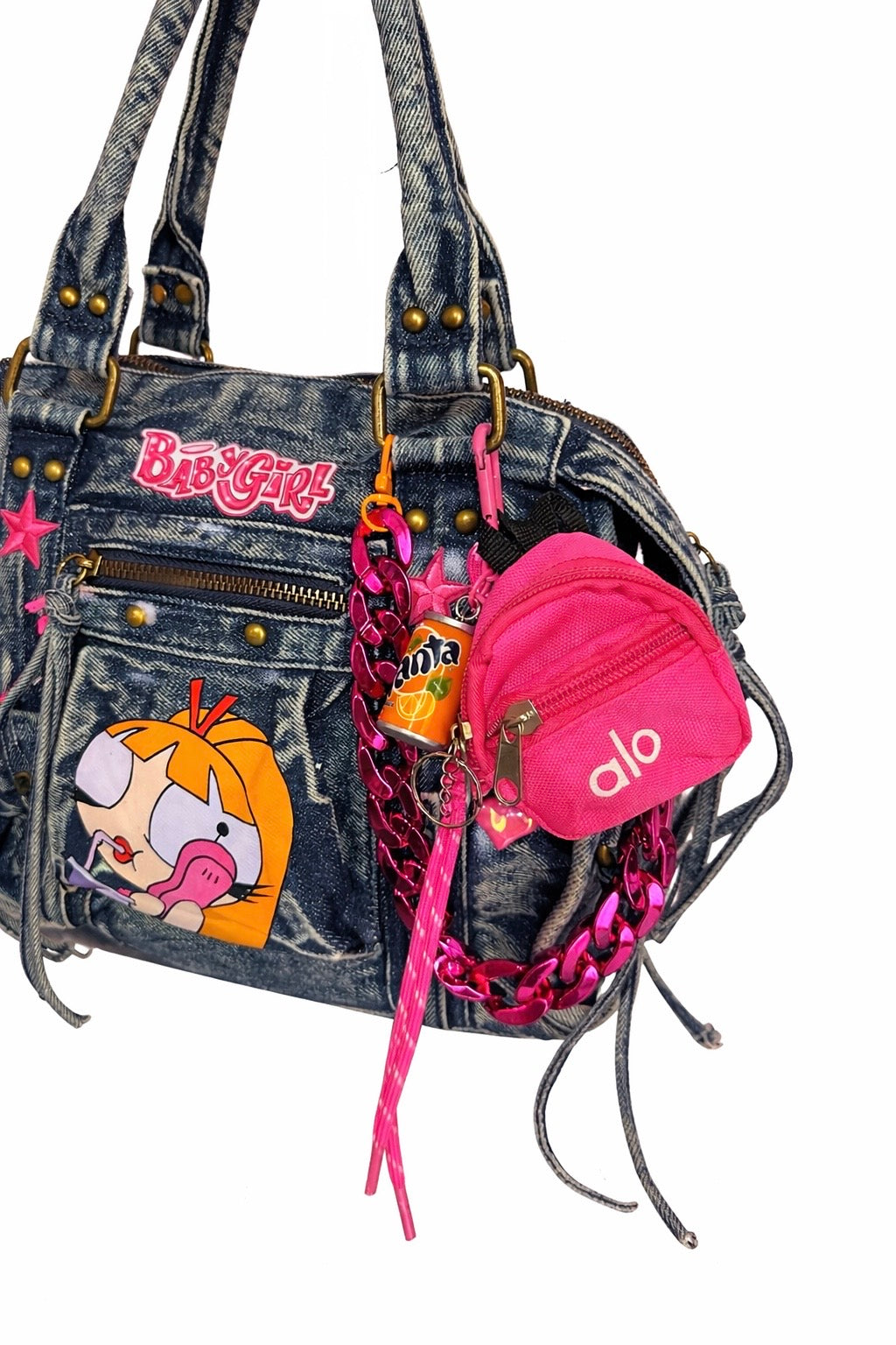 Borsa Denim Essential - Lolly Blossom