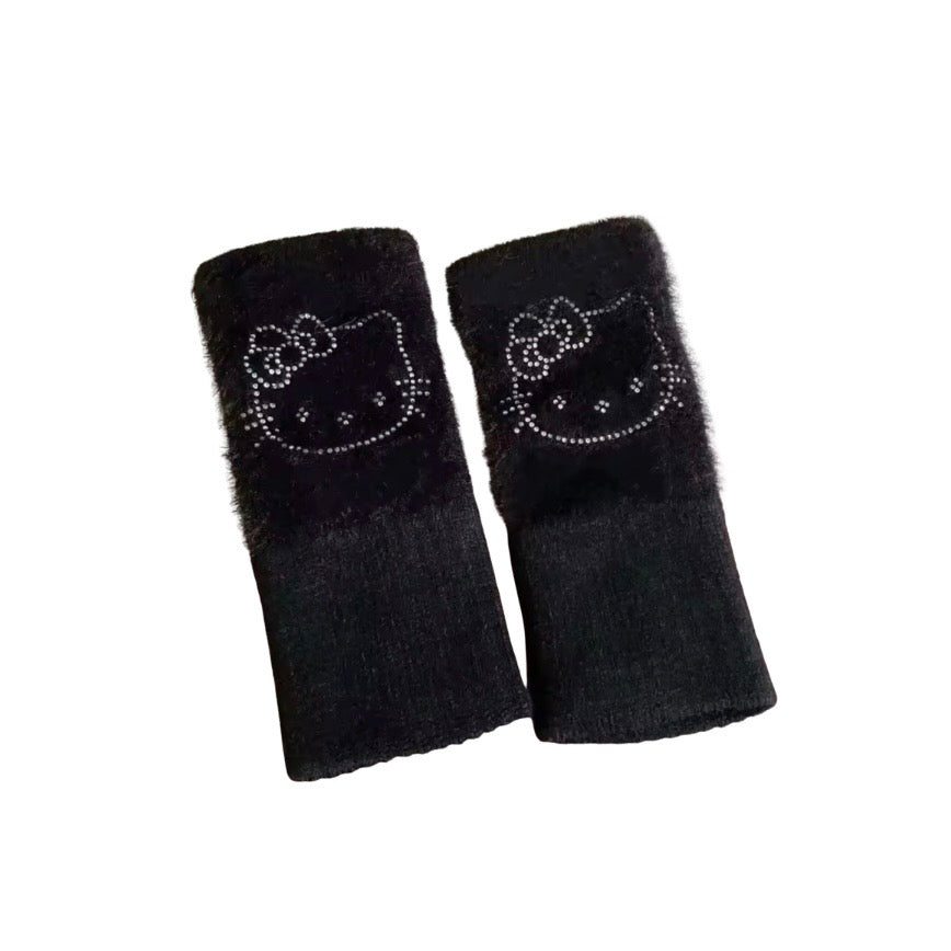 Guanti neri Hello Kitty