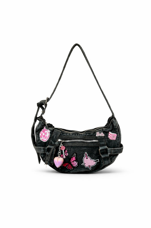 Borsa a spalla in denim 30x14 cm