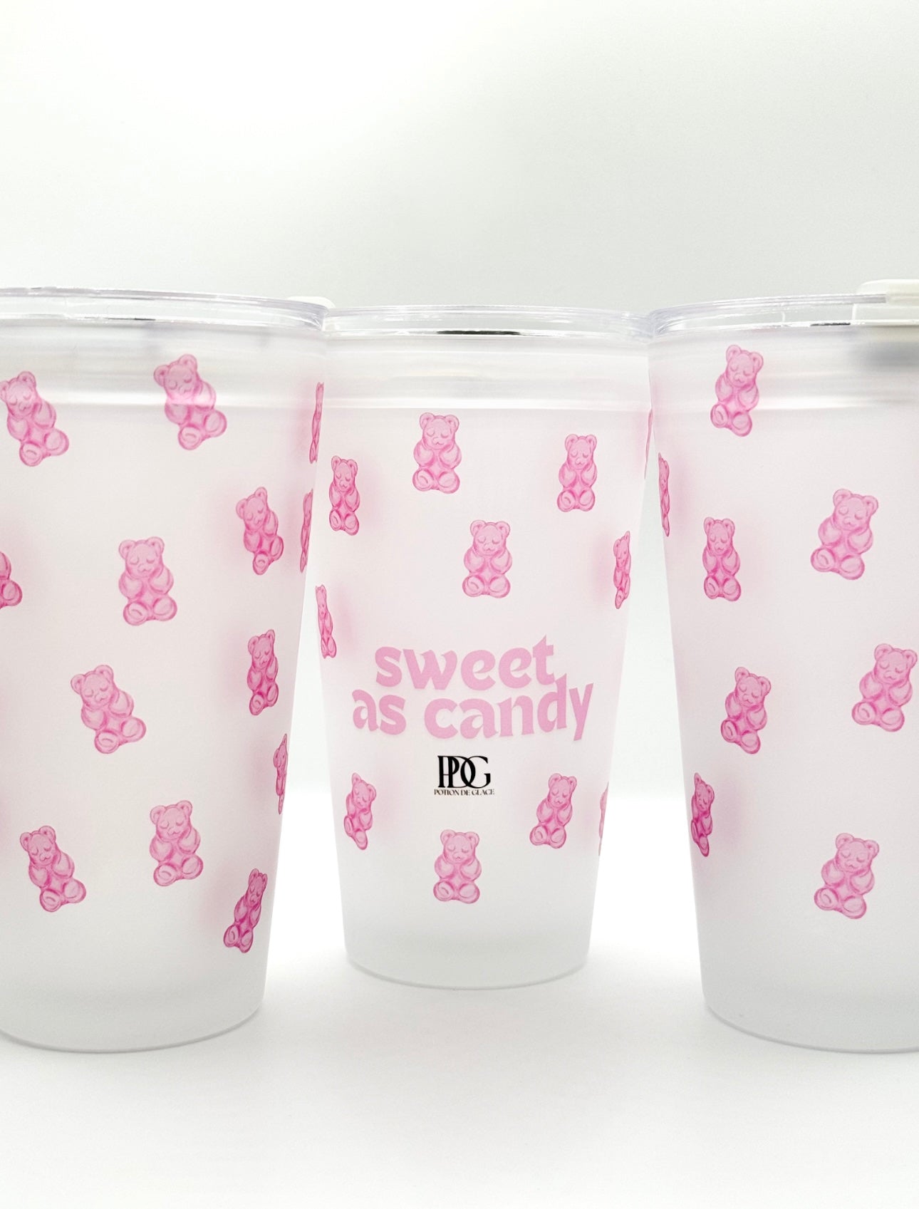 Bicchiere con cannuccia sweet candy 450 ml