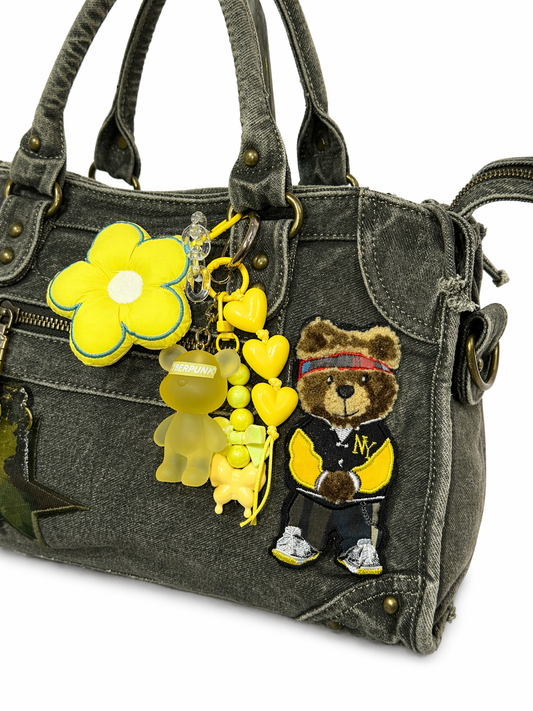 Borsa City Denim - Neon Teddy