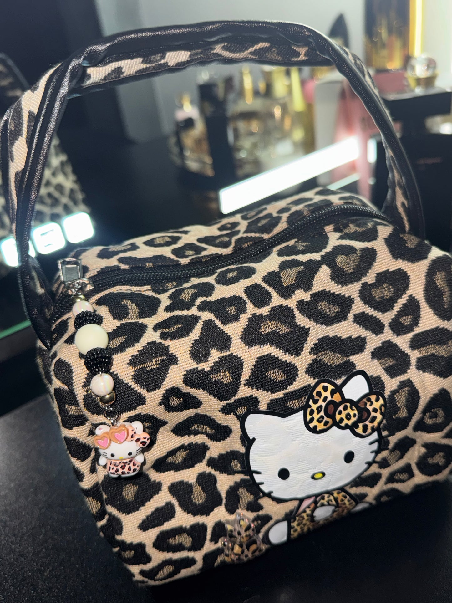 Hello kitty beauty bag leopardata