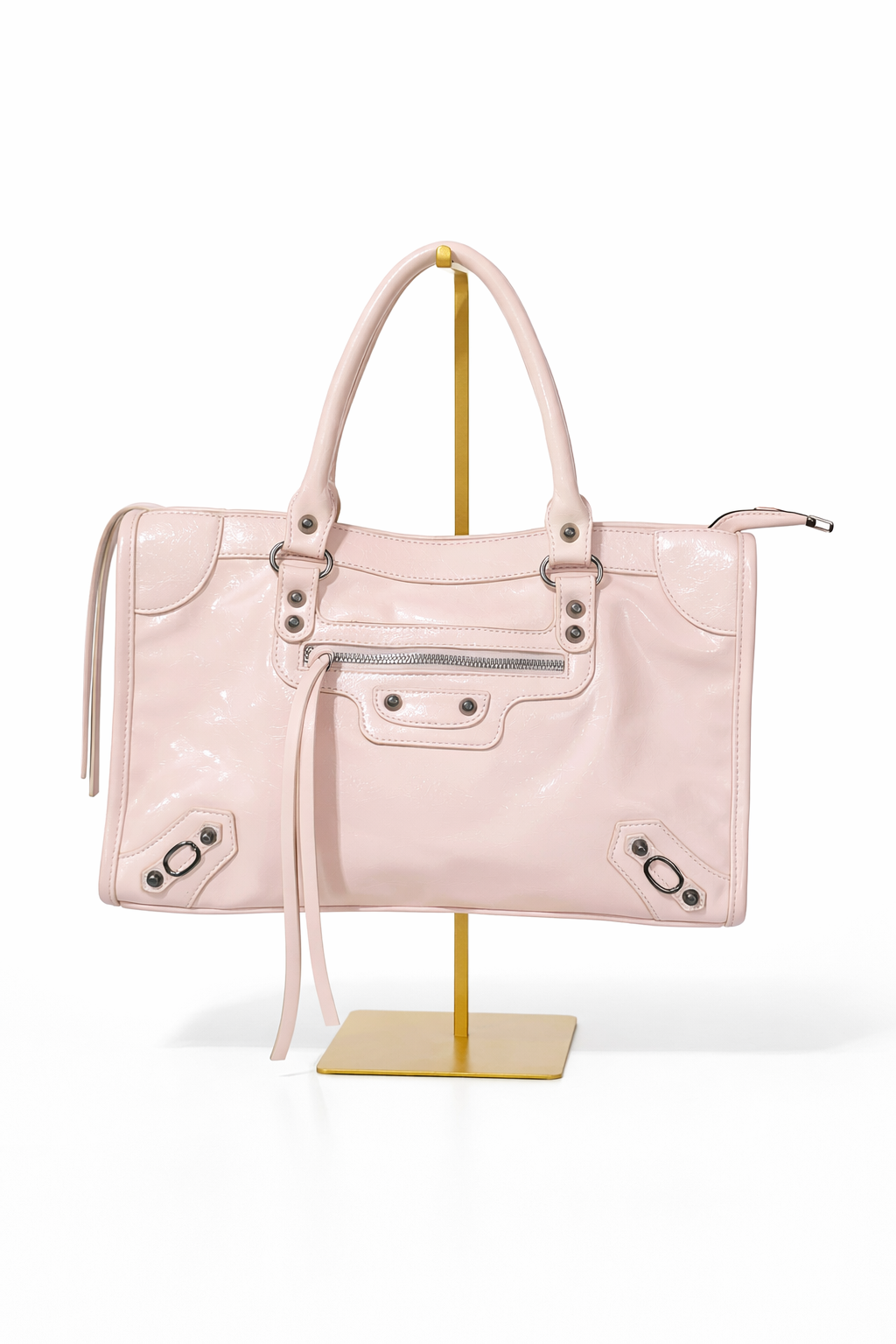 City Bag - Laccata Lucido - con Accessorio Specchietto - Tracolla regolabile