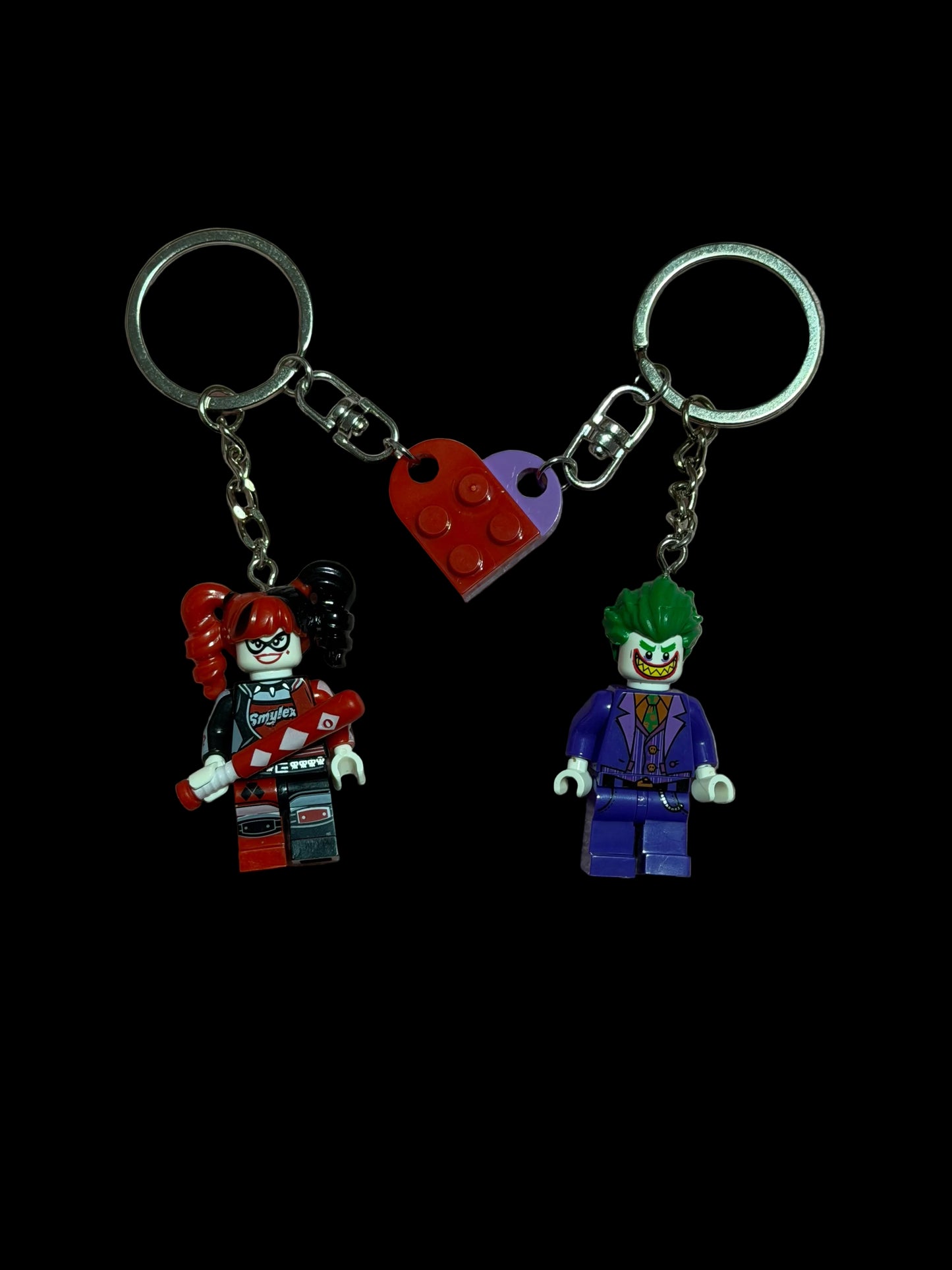 Portachiavi con disegno a forma di cuore, set di portachiavi per coppie, regalo adorabile