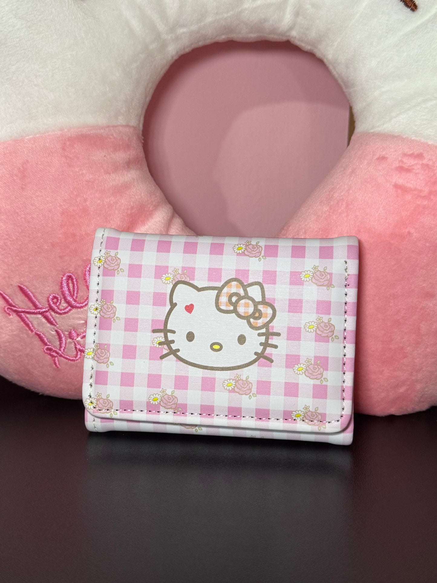 Mini Portafoglio Quadretti Rosa Kitty