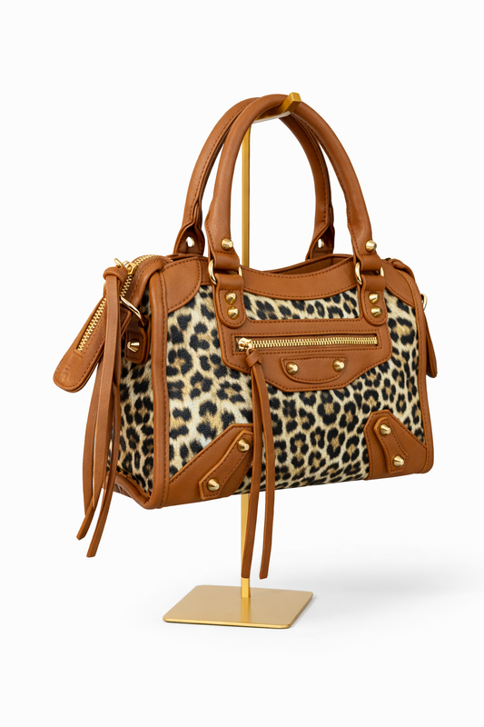 Borsa Animalier stile y2k,  con Dettagli in Similpelle Cuoio e Tracolla – Elegante e Capiente