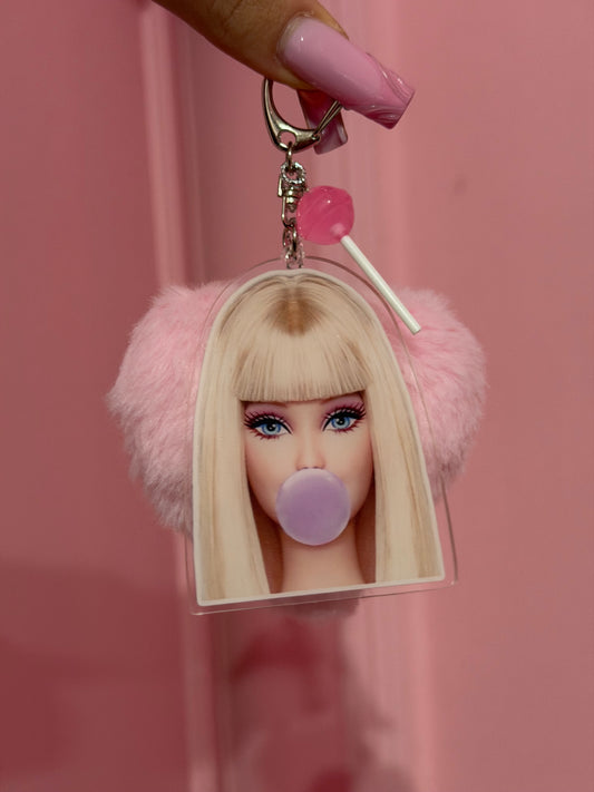 Portachiavi Blondy Doll con mini perline e ciondoli 💖 Accessorio carino e adorabile, perfetto come regalo 🎀 Ideale per borse e zaini