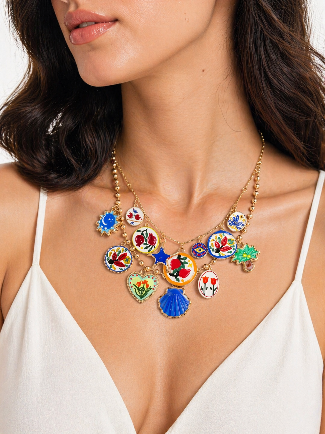 Collana Doppia Charms Colorati – Dolce Vita