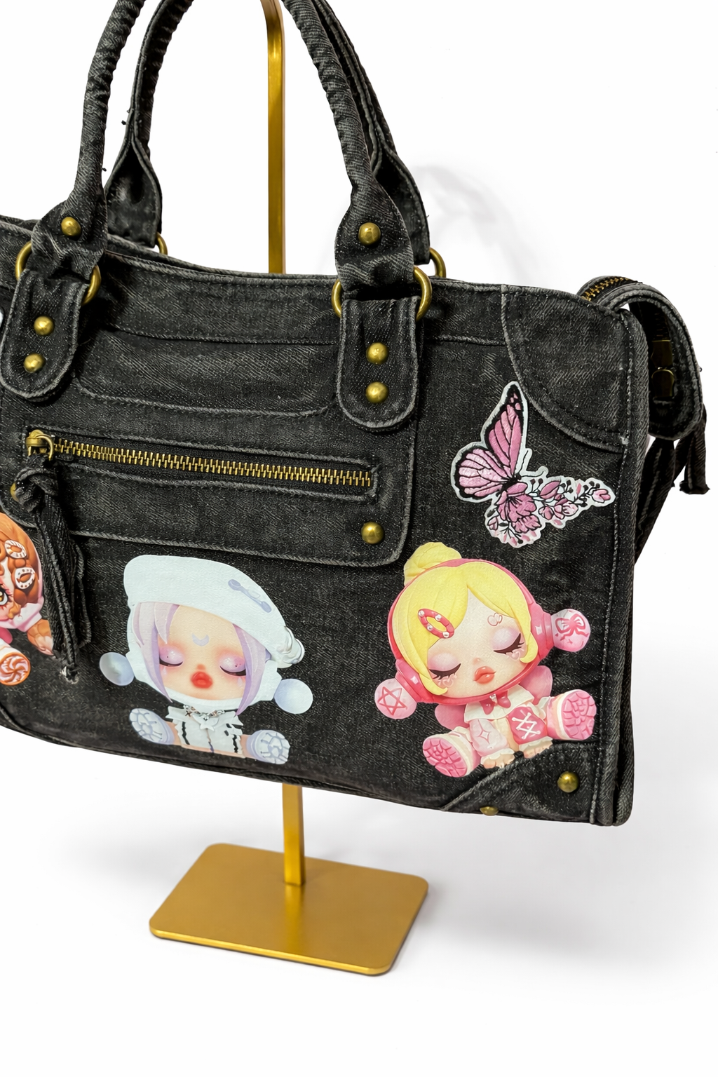 Borsa City Denim - Skull Buttefly
