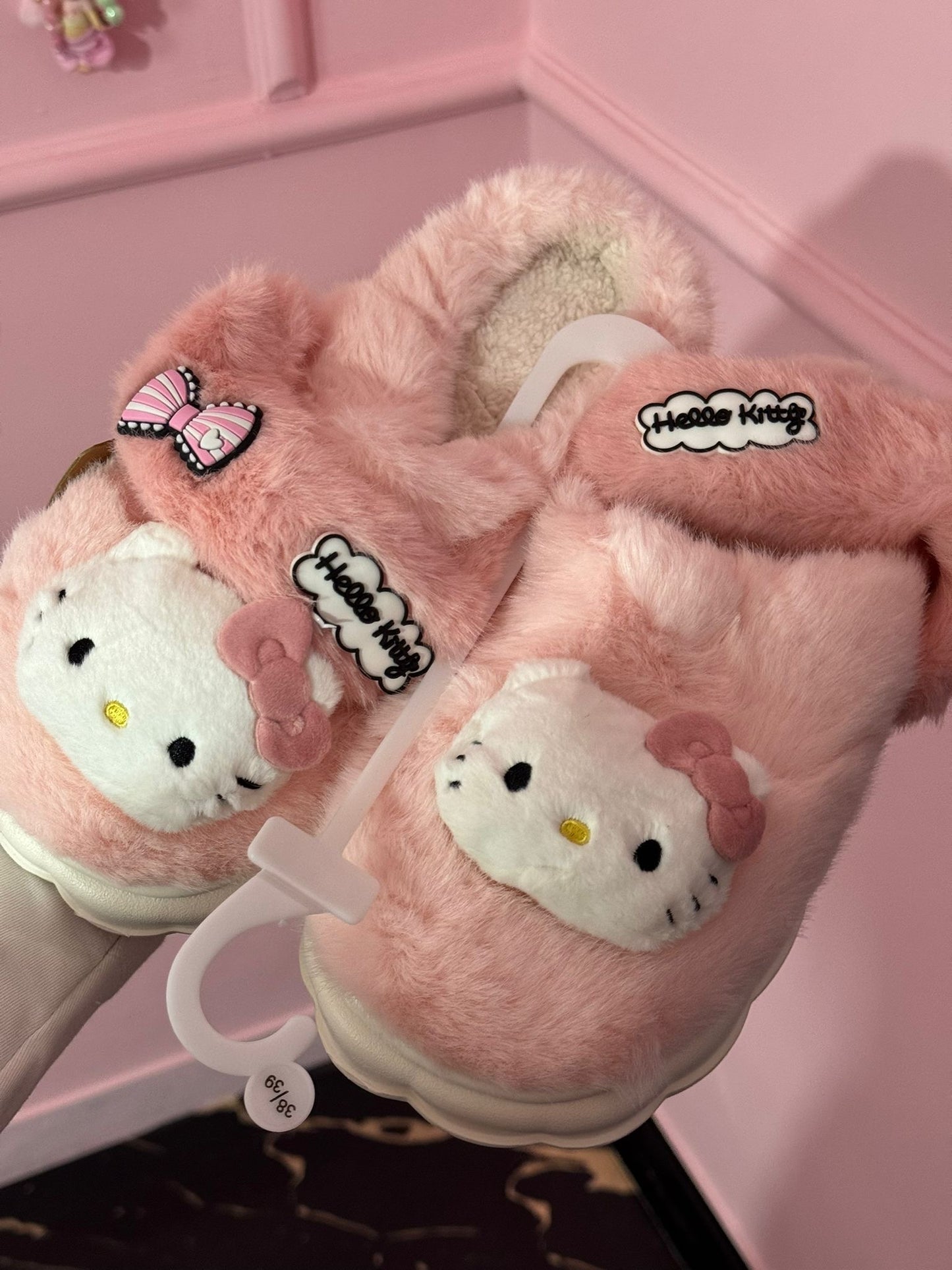Pantofole in cotone peluche Hello Kitty