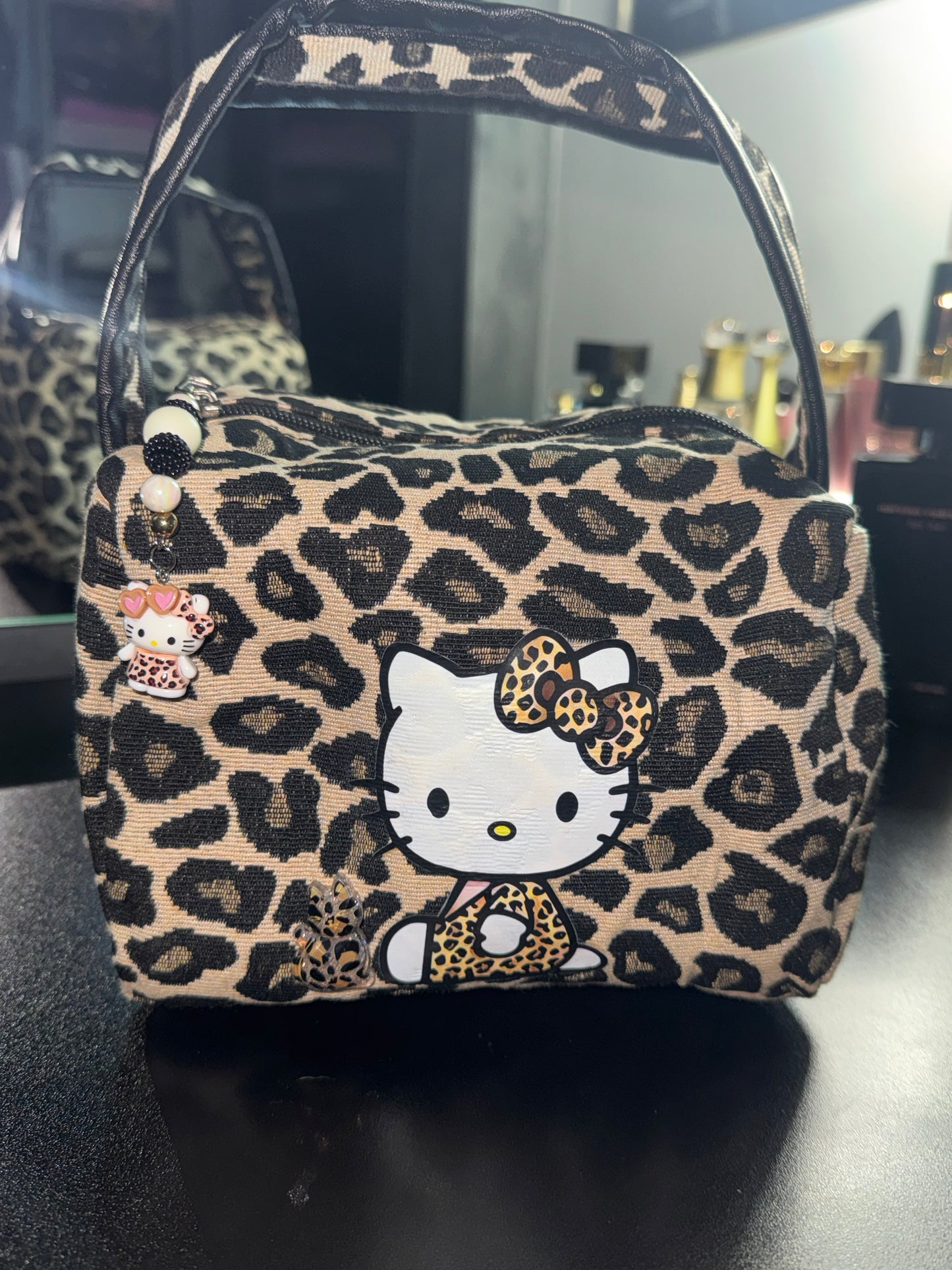 Hello kitty beauty bag leopardata