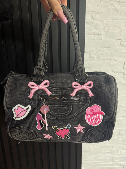 Pink Doll Denim Bag 19x28 cm