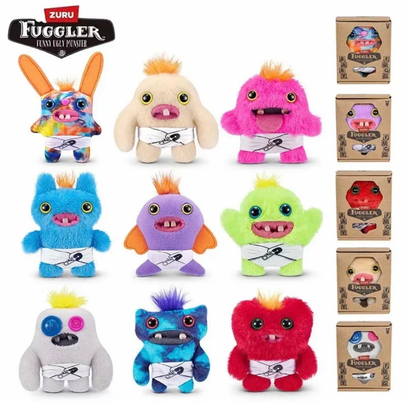 Fuggler serie Baby Peluche Mr Needles divertente mostro brutto Fuggs Munch Rabbids peluche regalo giocattolo morbido 9CM