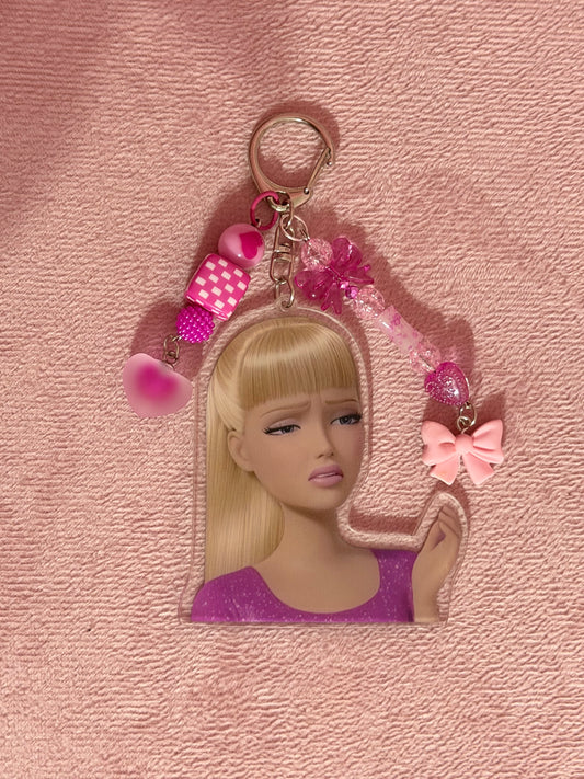 Portachiavi Blondy Doll con mini perline e ciondoli 💖 Accessorio carino e adorabile, perfetto come regalo 🎀 Ideale per borse e zaini