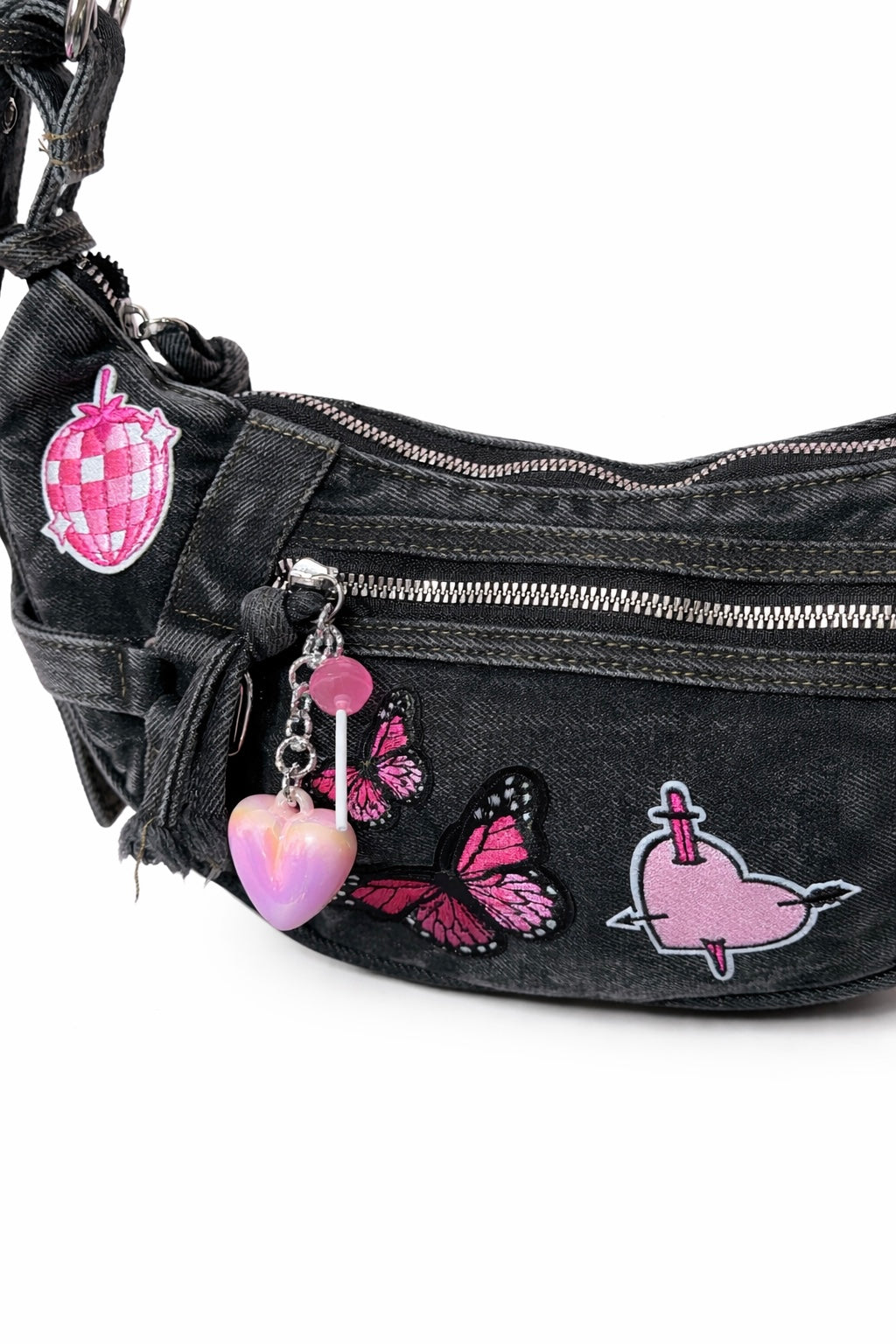 Borsa a spalla in denim 30x14 cm