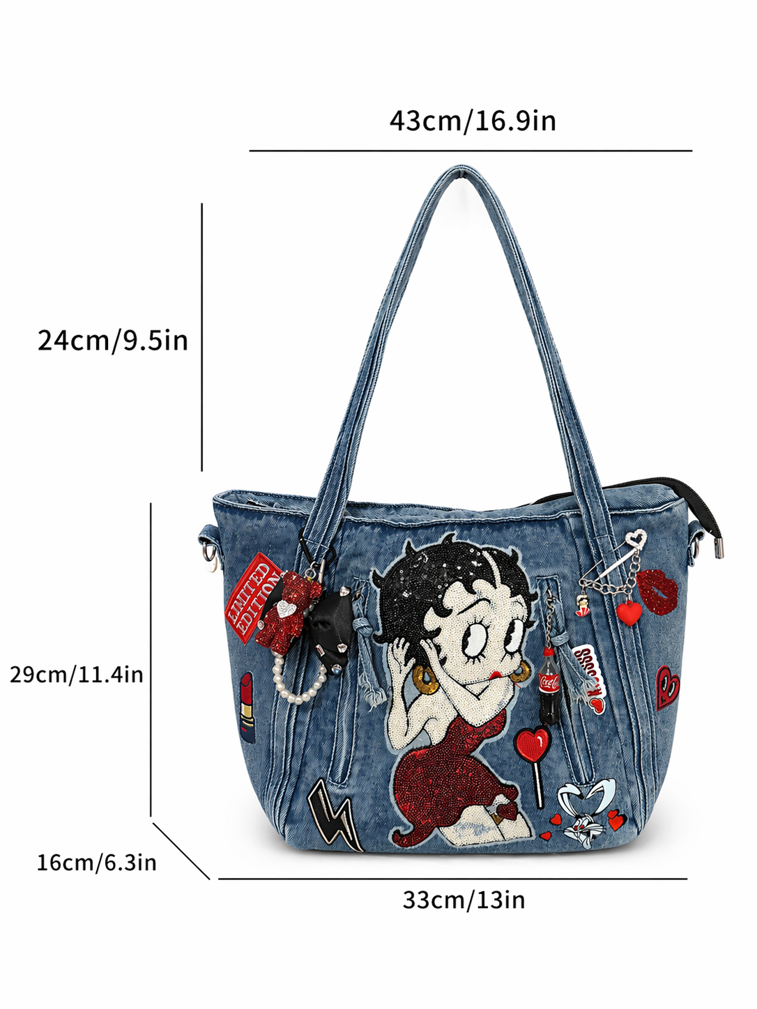 Denim Tote Bag 29x33 cm