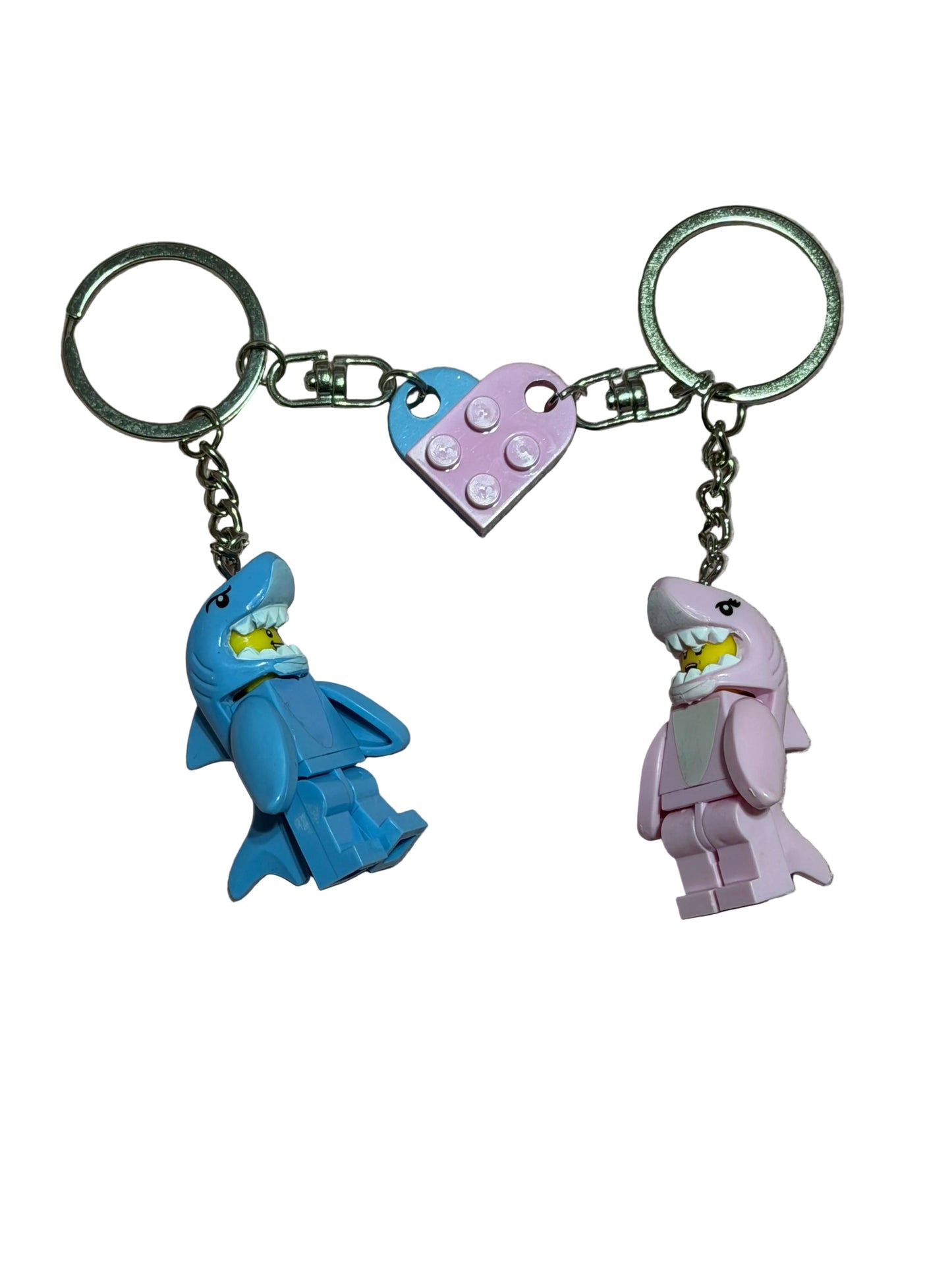 Portachiavi con disegno a forma di cuore, set di portachiavi per coppie, regalo adorabile