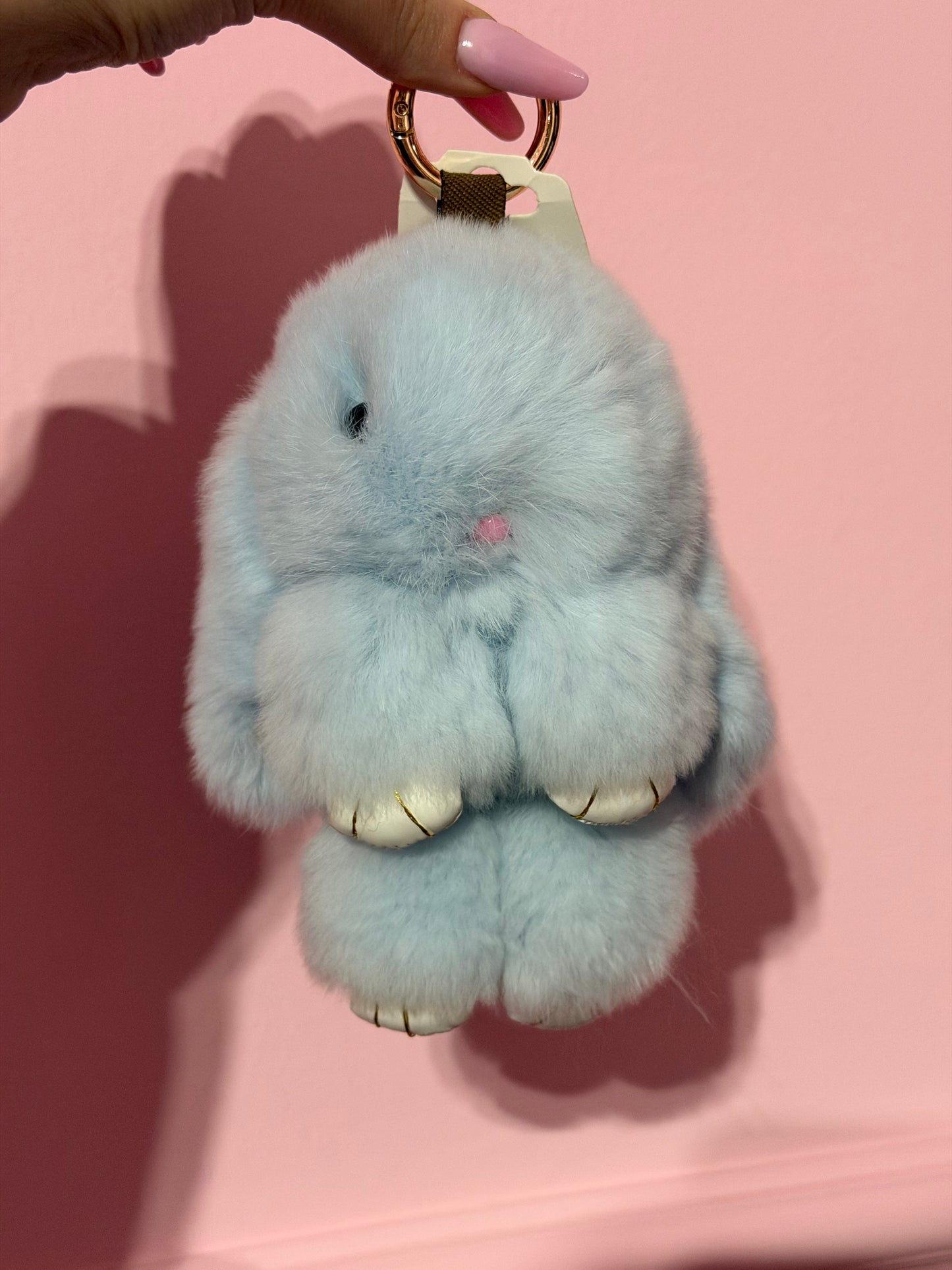 Charm Bunny - Grazioso portachiavi con design a coniglio in peluche, portachiavi morbido per borse, accessori alla moda