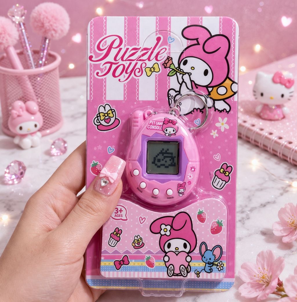 Kitty Portachiavi Mini Game Console - Tamagotchi Puzzle Toys - Gioco Portatile con Pet Game, Regalo Kawaii