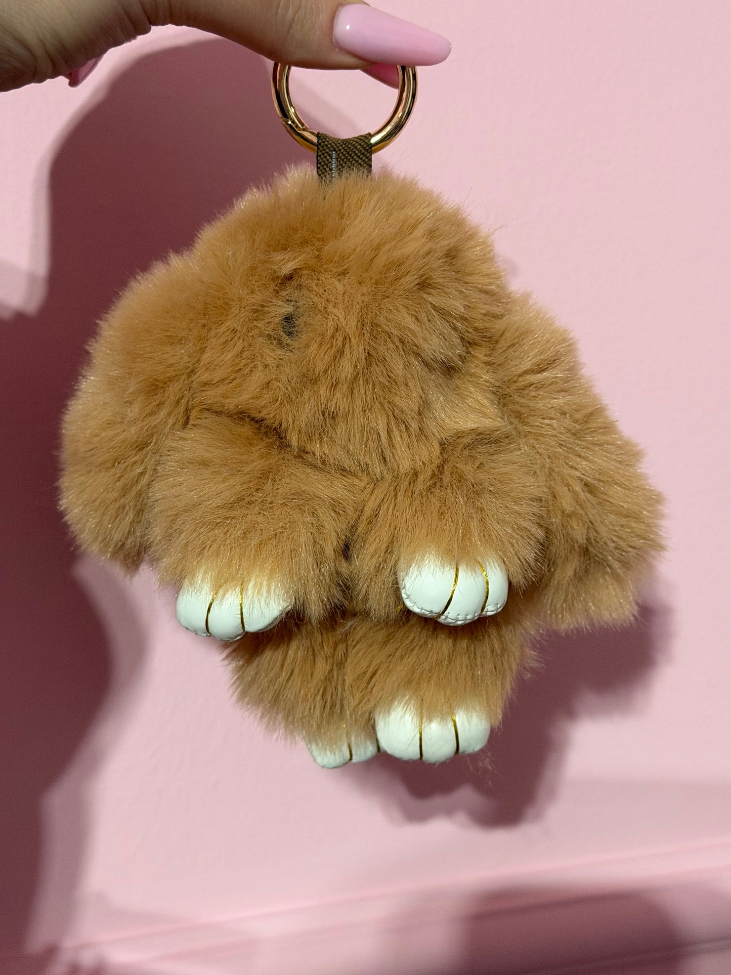 Charm Bunny - Grazioso portachiavi con design a coniglio in peluche, portachiavi morbido per borse, accessori alla moda