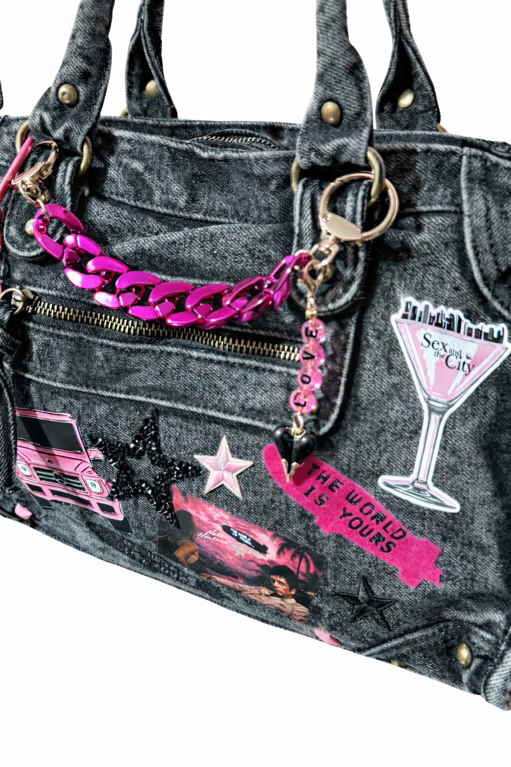 Borsa City Denim - The World Is Yours 37x26x15 cm