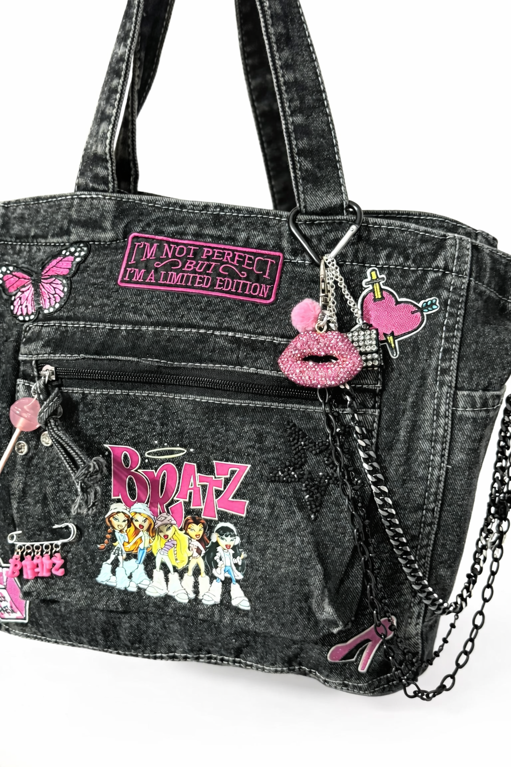 Maxi Borsa Denim 30x36 cm - Vintage Dolls