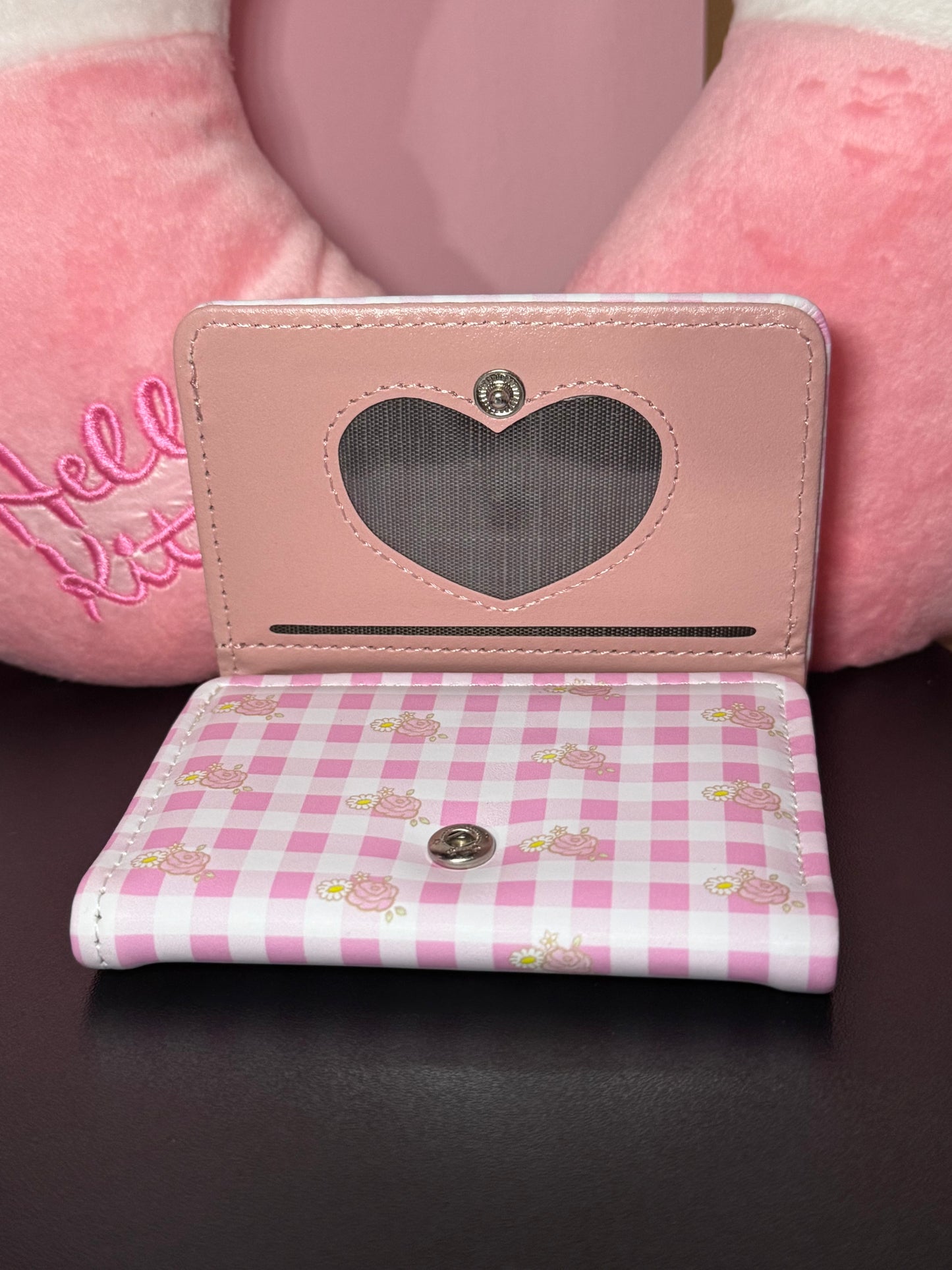 Mini Portafoglio Quadretti Rosa Kitty