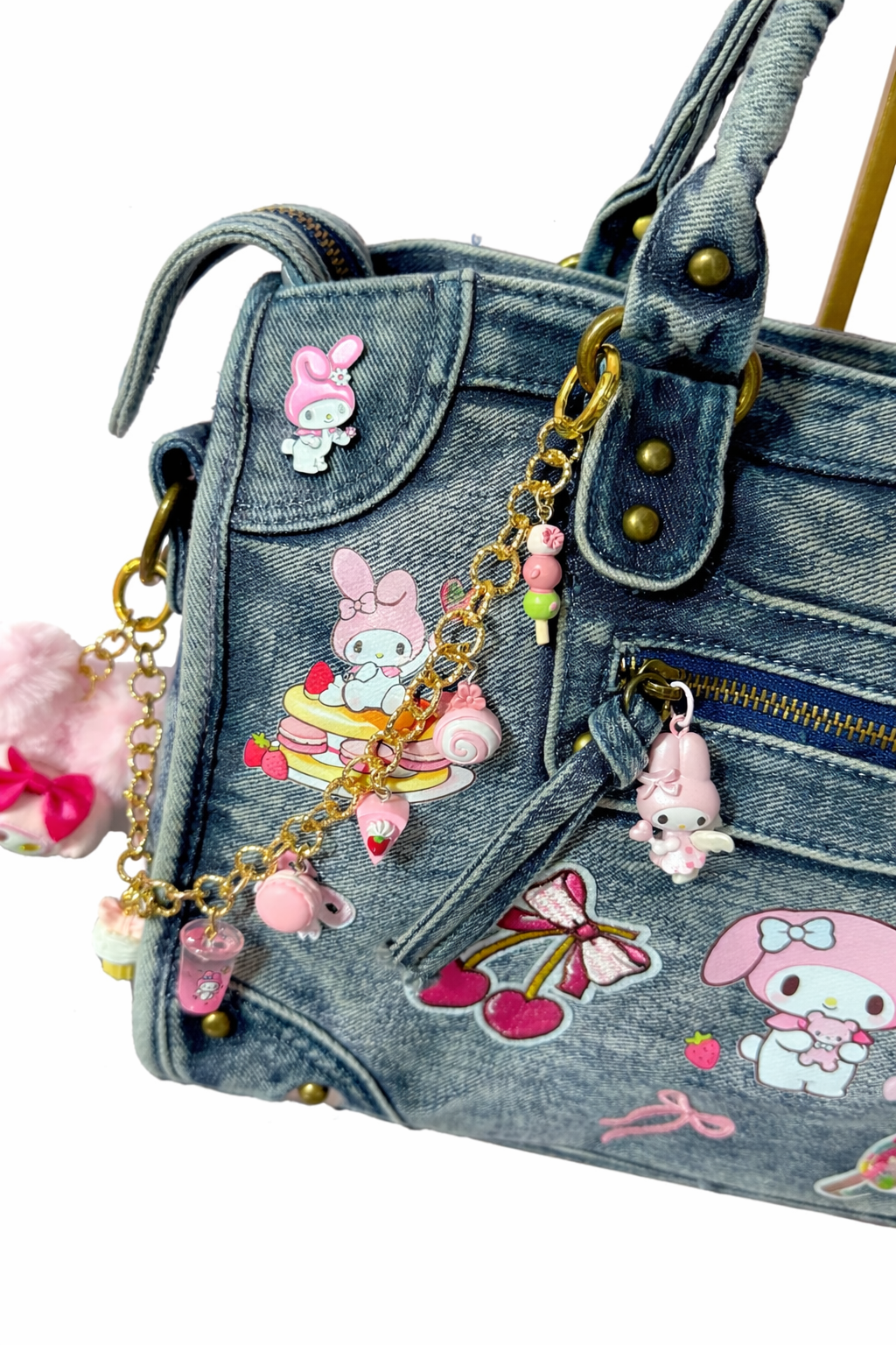 Borsa City Denim Grande con tracolla regolabile - 37x26x15cm