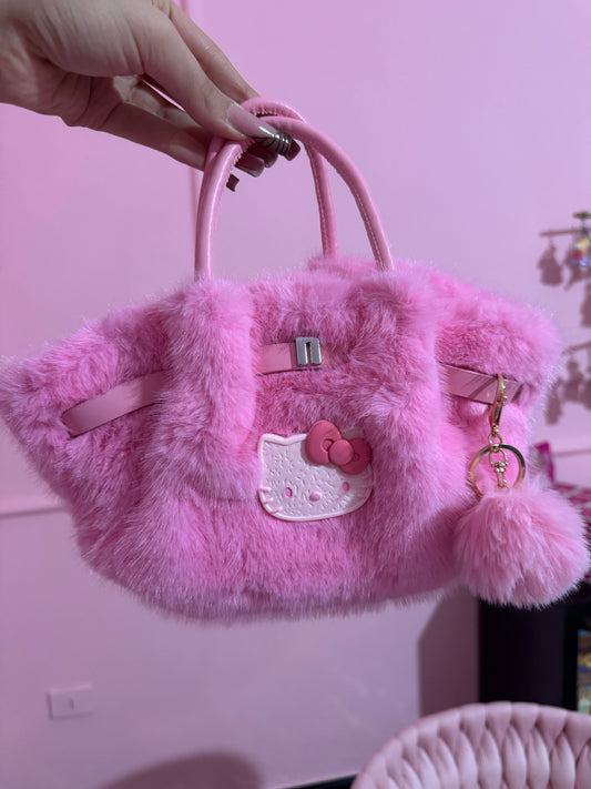 Borsa mini Kitty fluffy pink