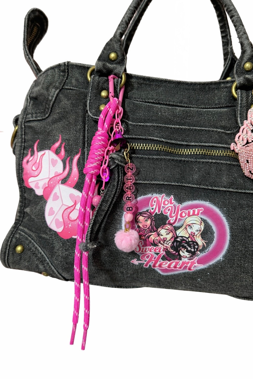 Borsa City Denim Grande con tracolla regolabile - 37x26x15cm