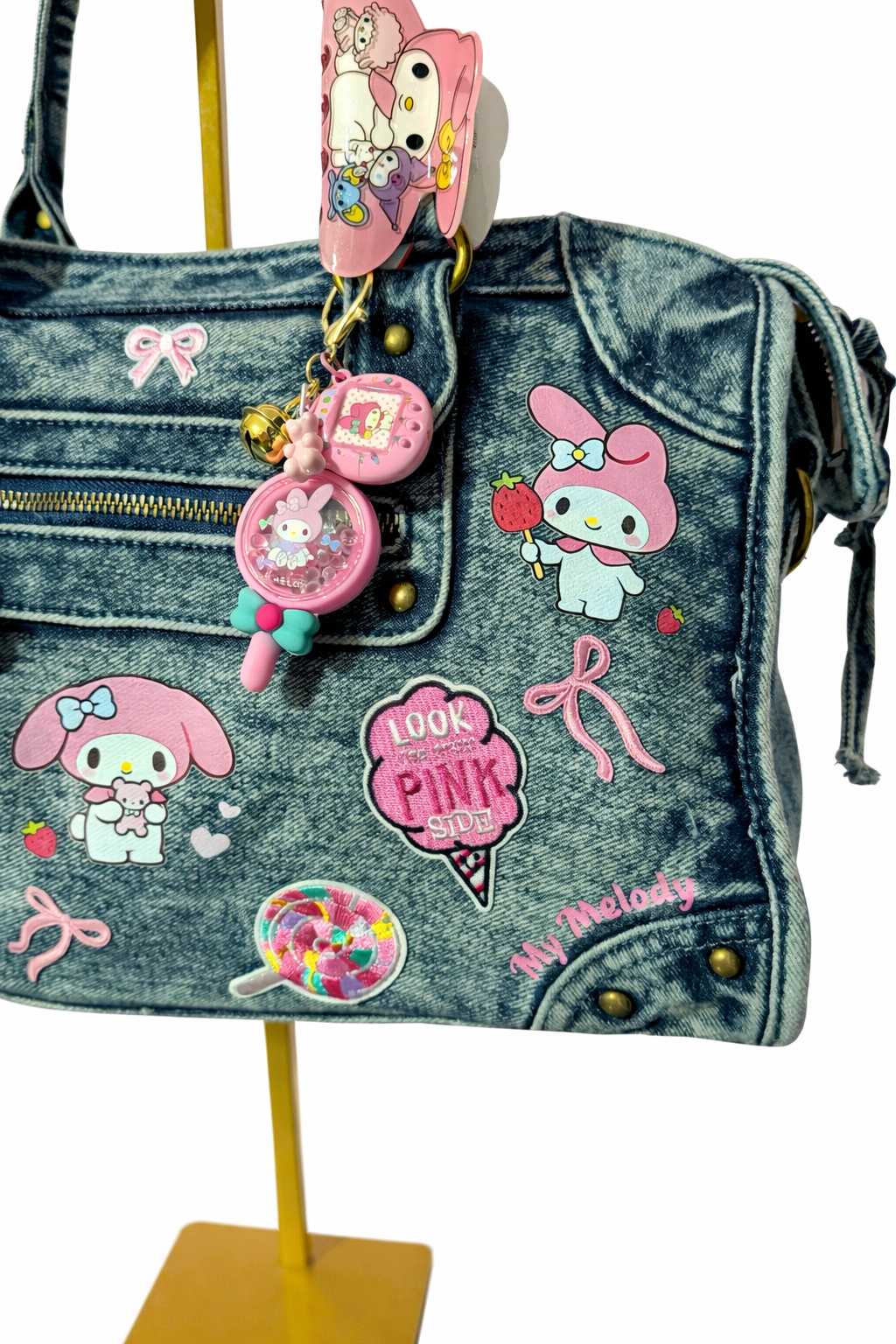 Borsa City Denim Grande con tracolla regolabile - 37x26x15cm