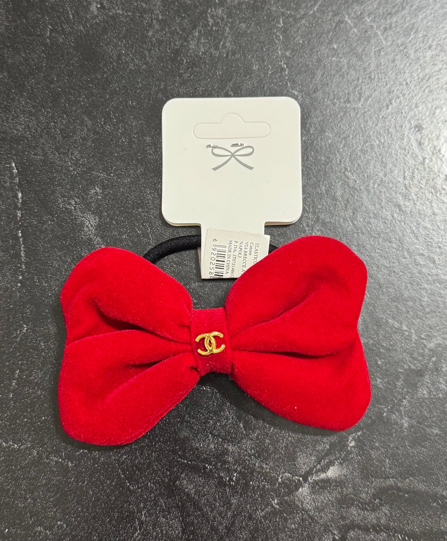 Elastico fiocco rosso luxury