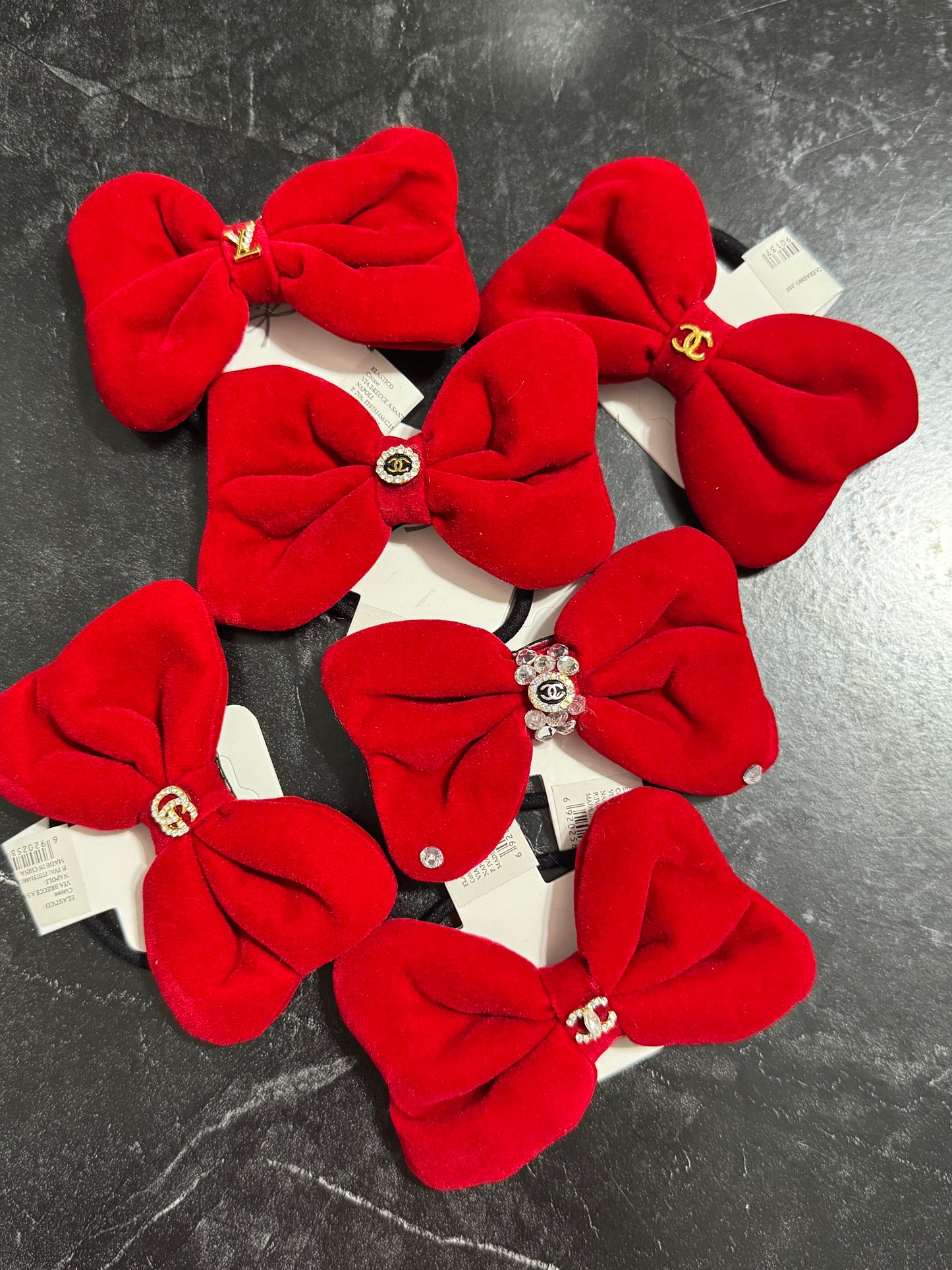 Elastico fiocco rosso luxury