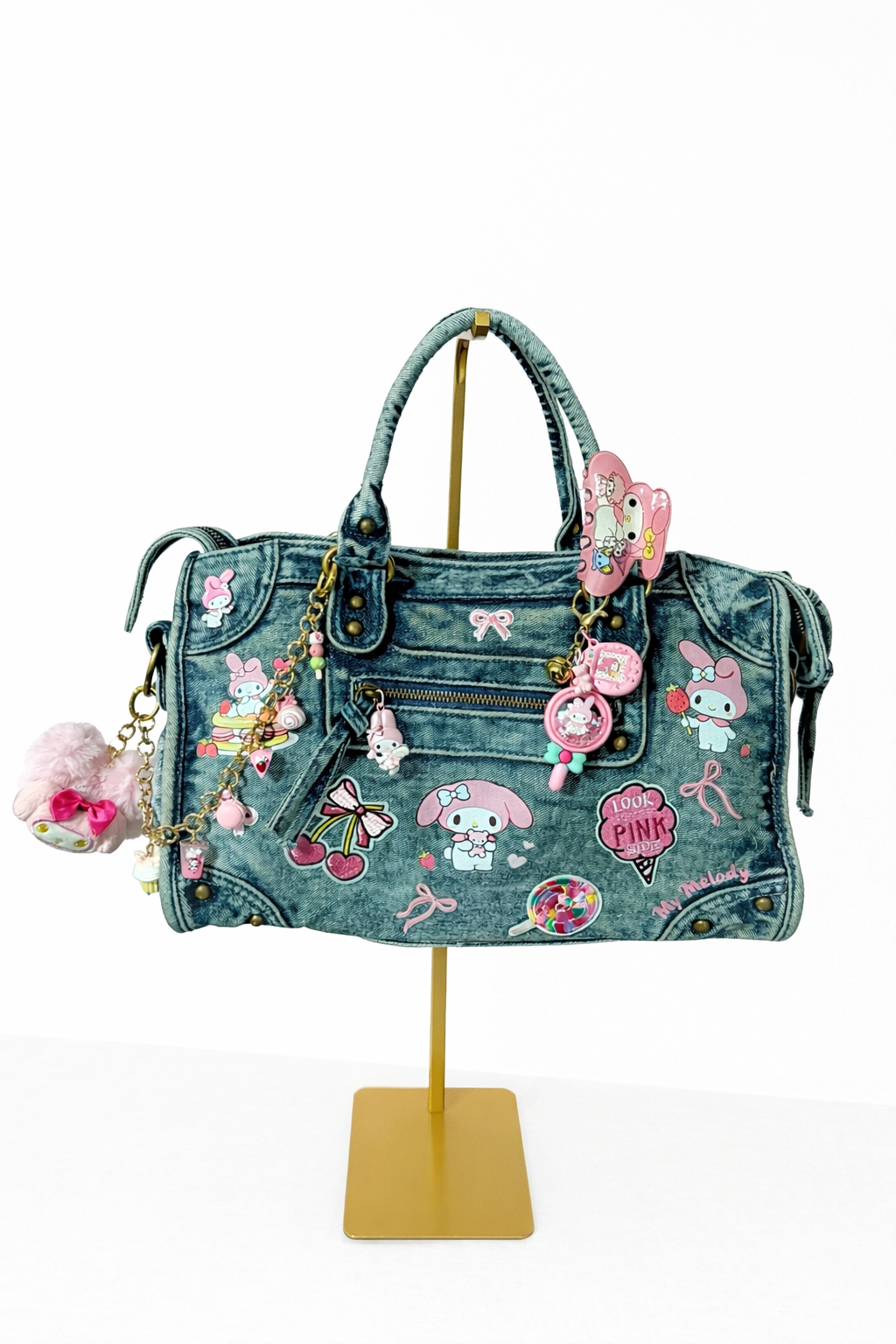Borsa City Denim Grande con tracolla regolabile - 37x26x15cm