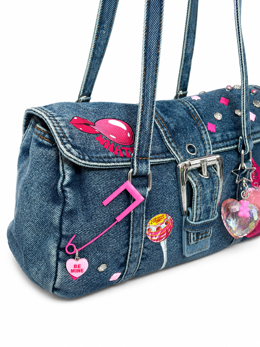 Borsa Baguette Denim - Bubble Kiss