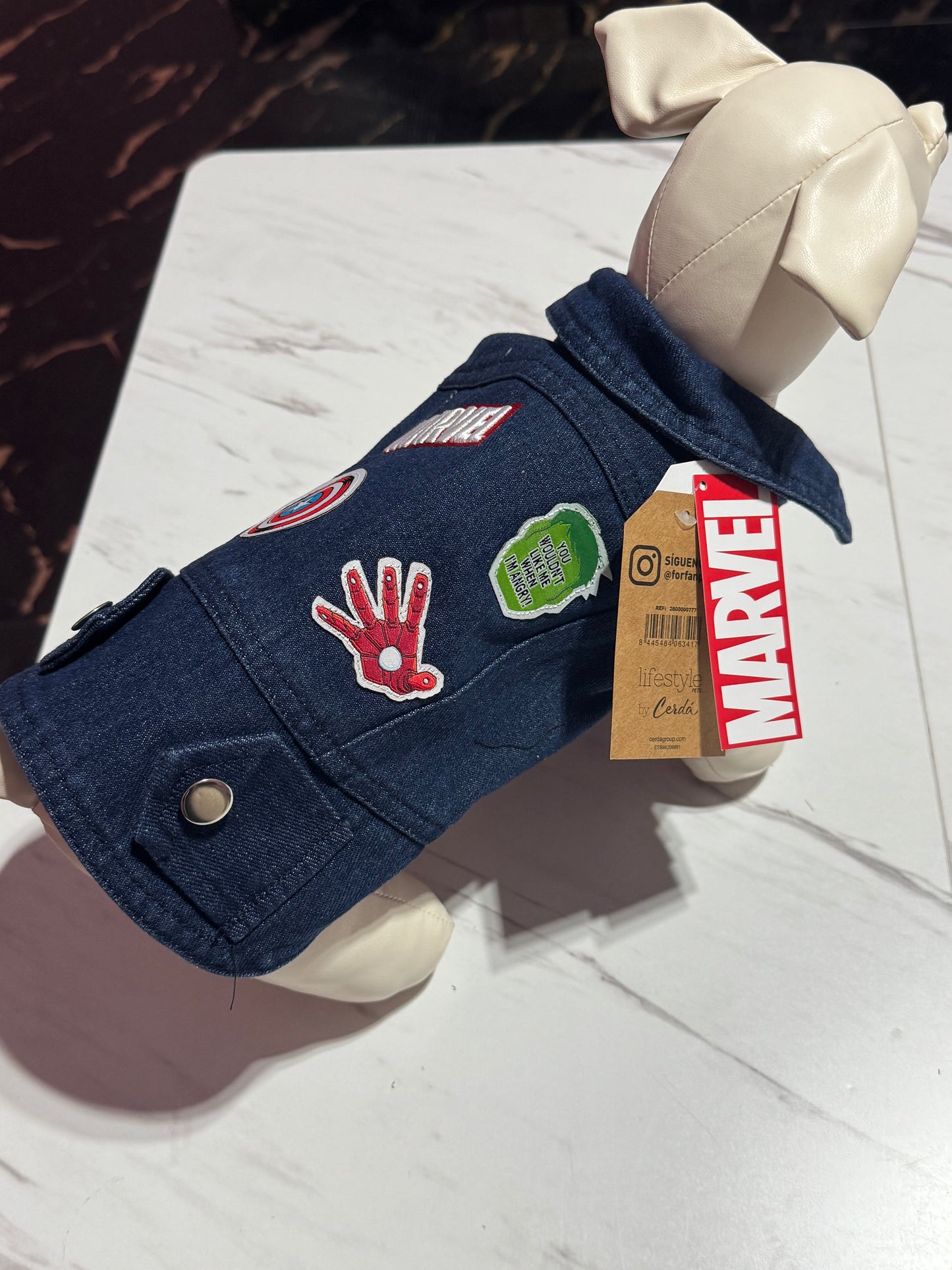 Giubbino jeans Marvel per cane