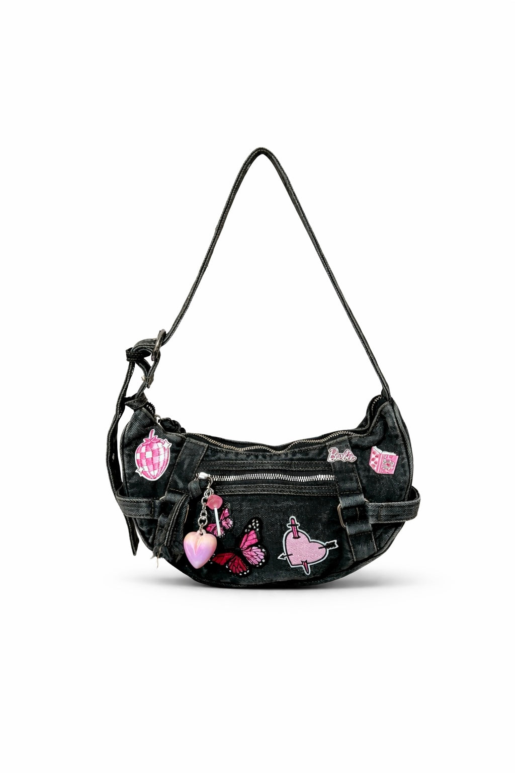 Borsa a spalla in denim 30x14 cm