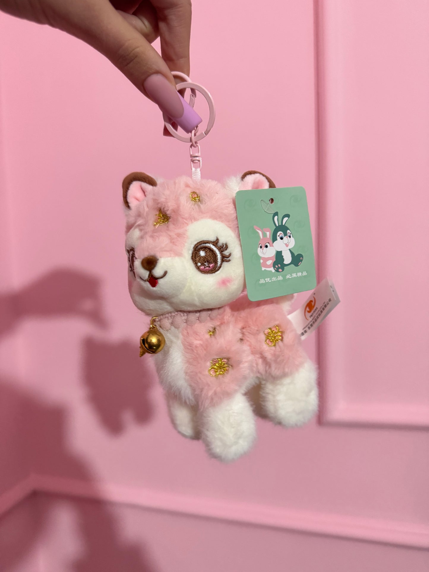 Portachiavi Peluche Cerbiatto Rosa