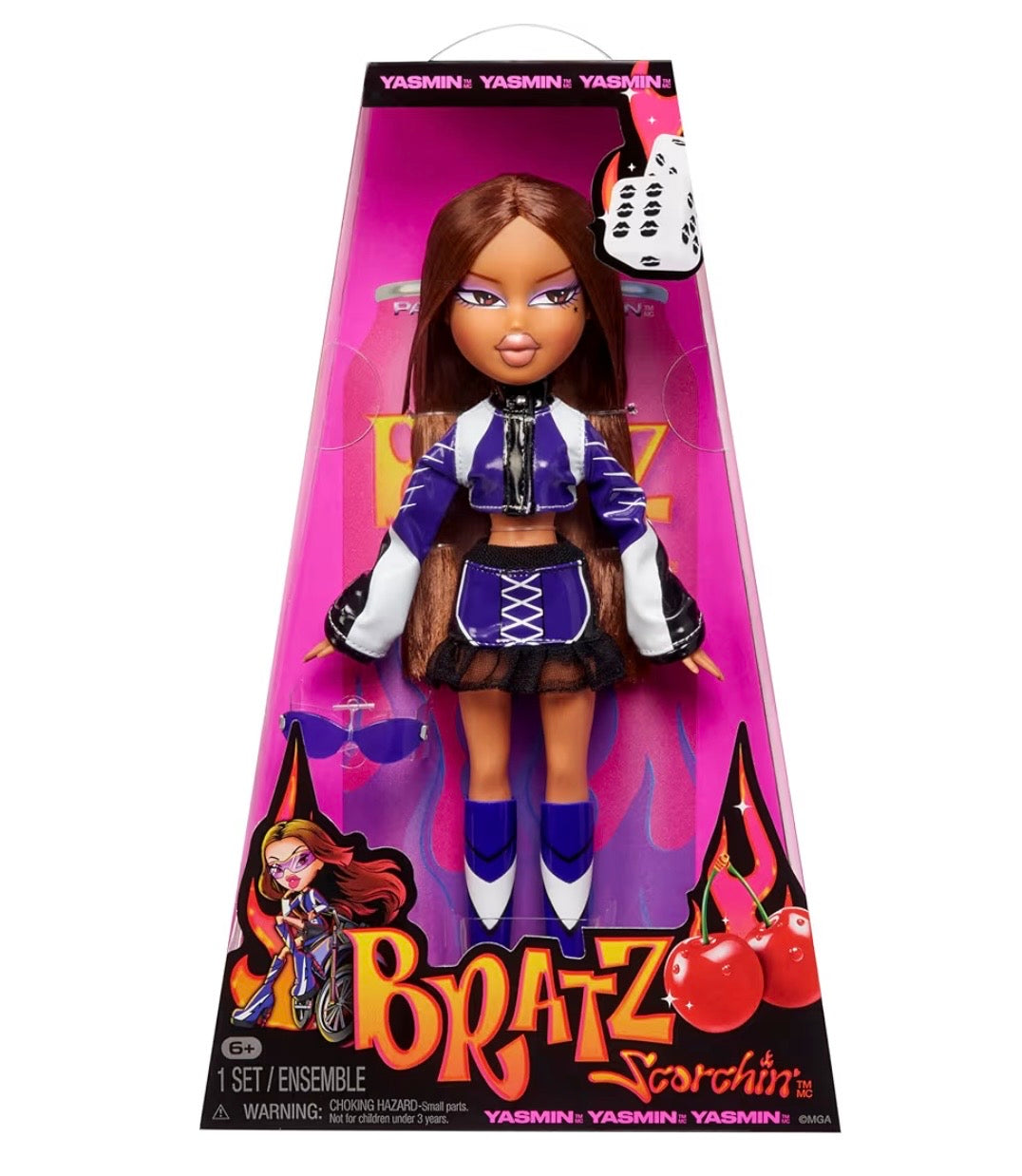 Bratz Scorchin' Yasmin - Include 1 Bambola Fashion con Abiti e Accessori, Bambole ispirate alle Moto, Bei Giocattoli per Bambine