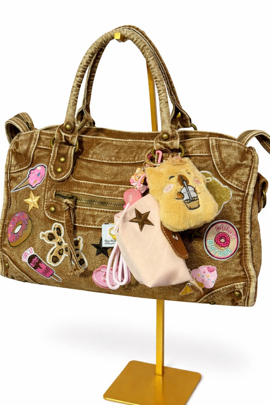 Borsa City Denim - Capy Caramel 37x26x15 cm