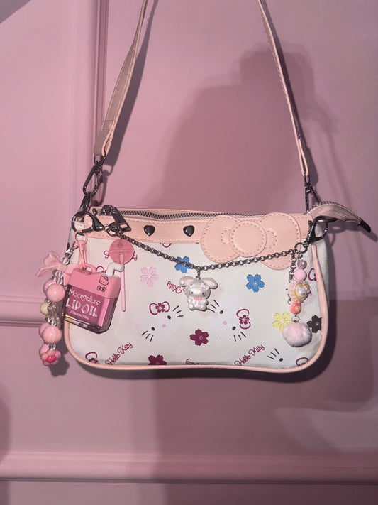 Sweet Kitty Mini Bag - borsa Y2K con charm & lip oil