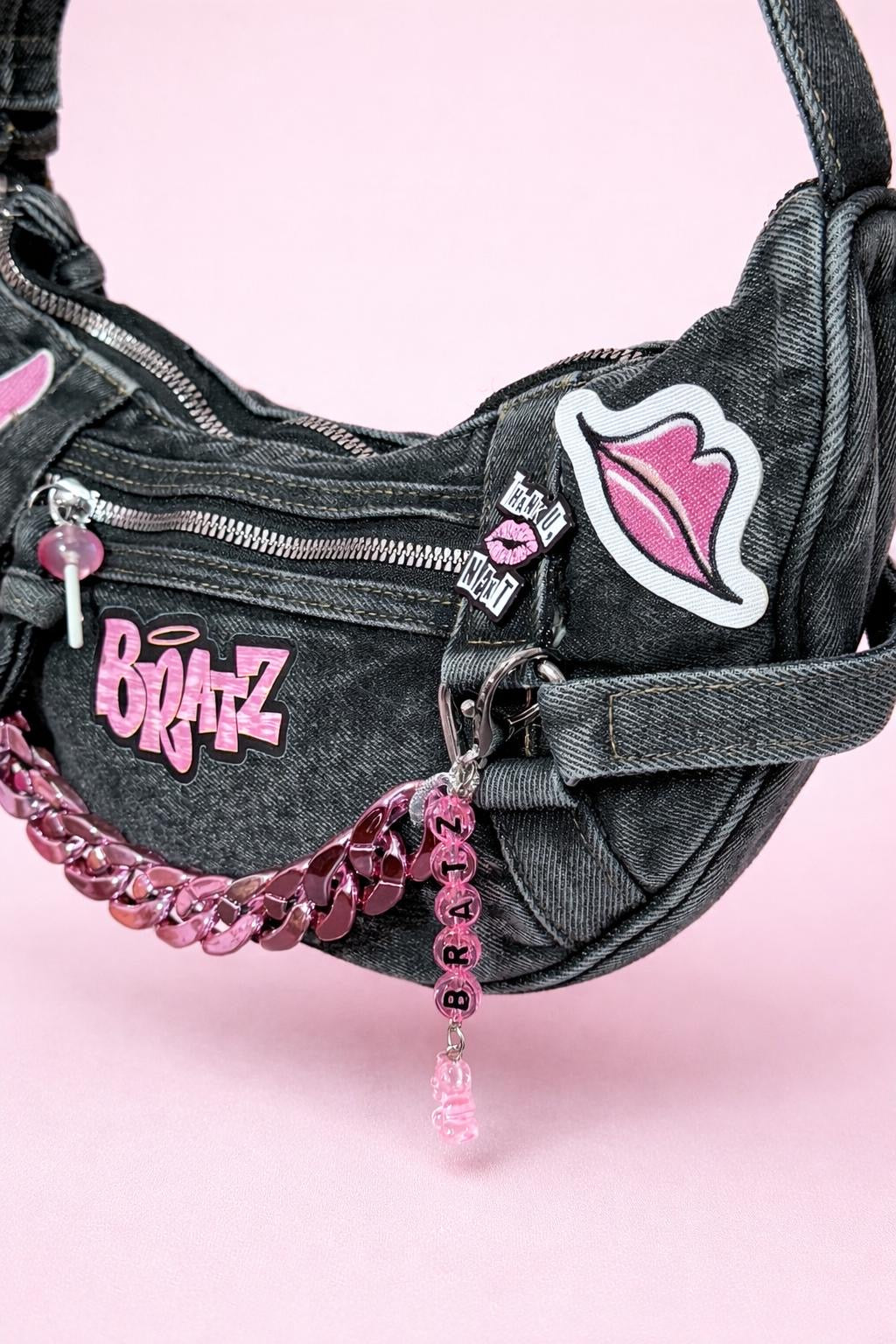 Borsa a spalla in denim 30x14 cm