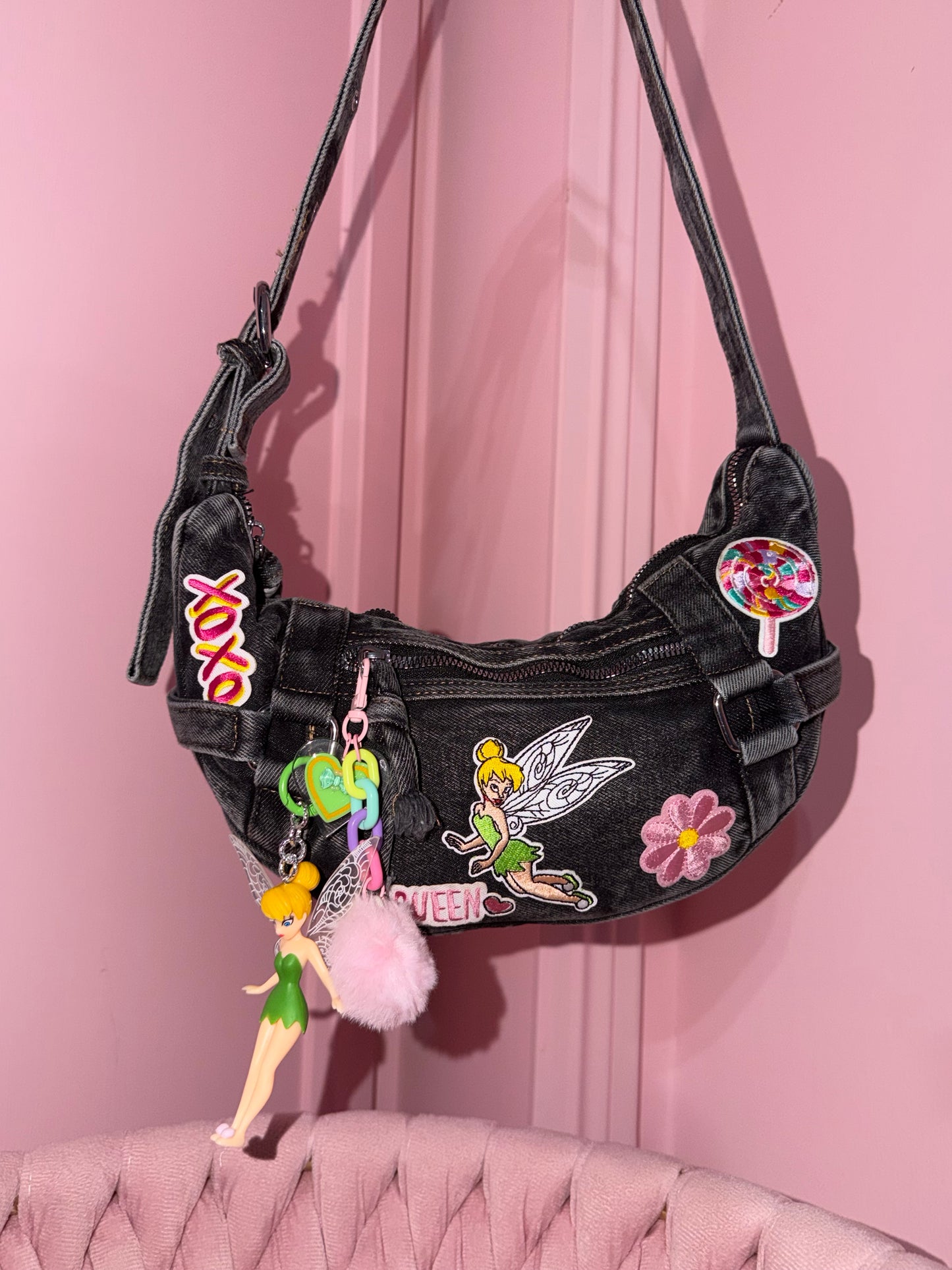 Borsa a spalla in denim 30x14 cm