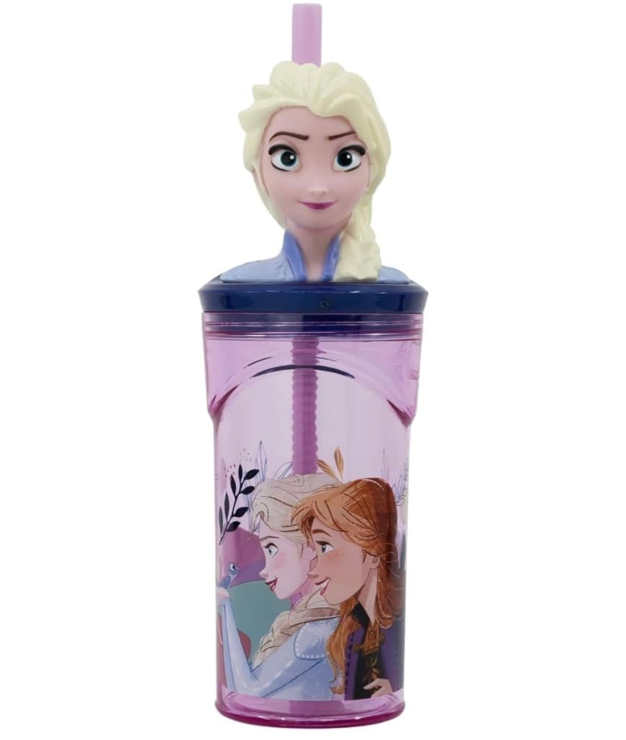 Bicchiere Disney Frozen 3D da 360 ml con cannuccia