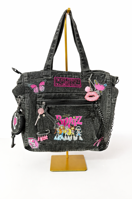 Maxi Borsa Denim 30x36 cm - Vintage Dolls